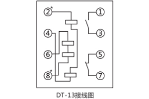 DT-13/254同步繼電器的接線圖